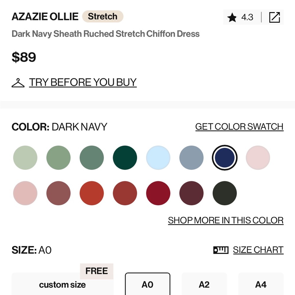 Azazie dark navy blue dress - Picture 7 of 8